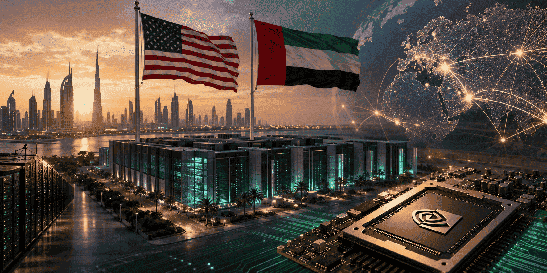 الإمارات تحصل على إمكانية الوصول إلى نصف مليون شريحة ذكاء اصطناعي متقدمة من إنفيديا بموجب اتفاق أولي مع الولايات المتحدة.